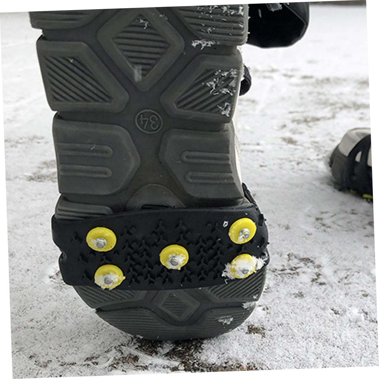 FOMIYES Ramponcini Antiscivolo Per Scarpe Ghiaccio Con Chiodi Per Alpinismo Scarpe Tpe Per Escursionismo E Attività Invernali