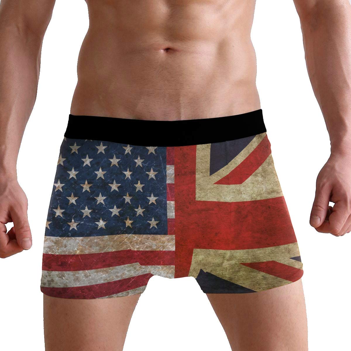 LPPSHOPMen's Boxer Briefs British Flag American Soft Short Underpants Underwear for Men Boys