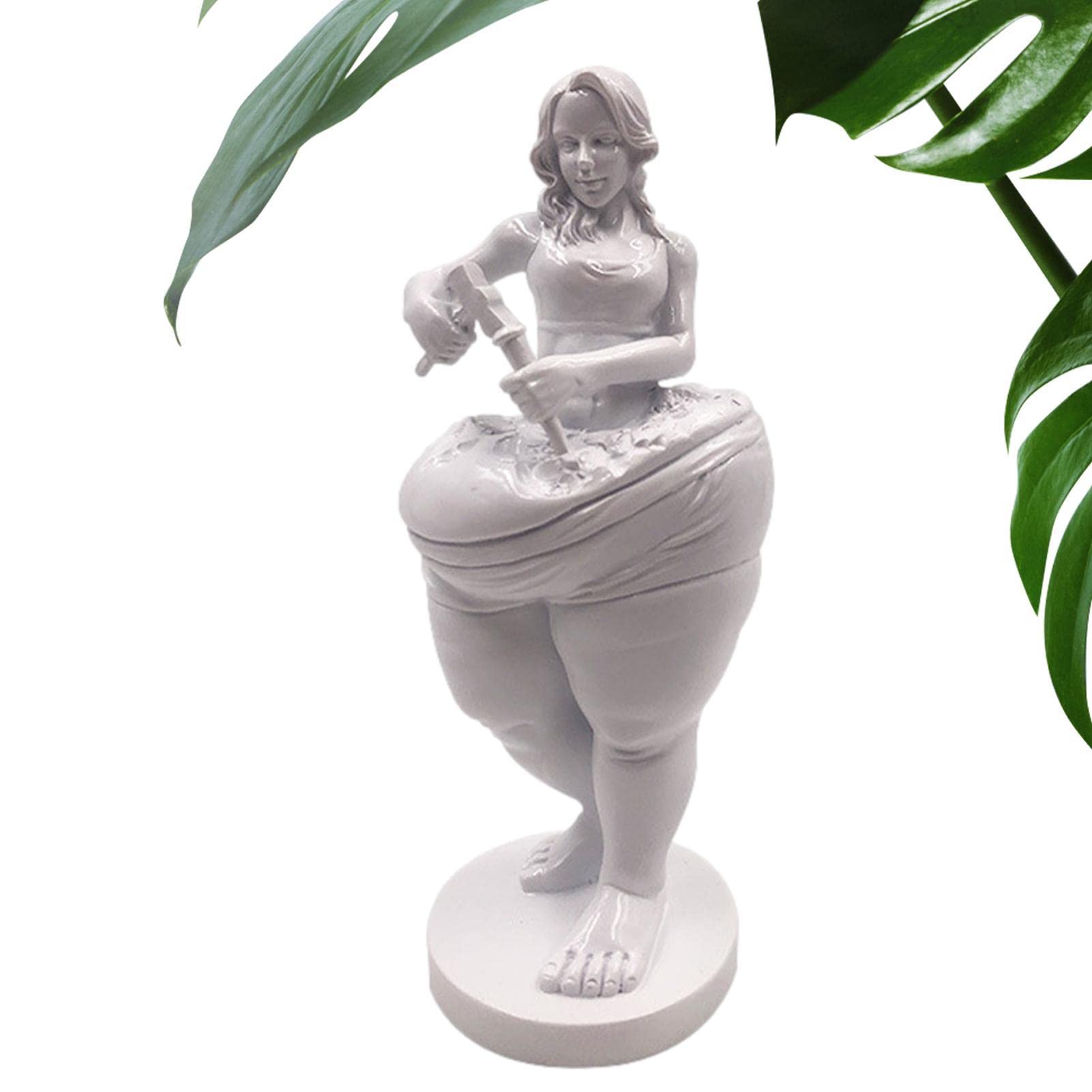 Yoga Lady Figurines | Weight Loss Statue | Woman Sculpture Creative Resin Ornament for Home, Front Desk
