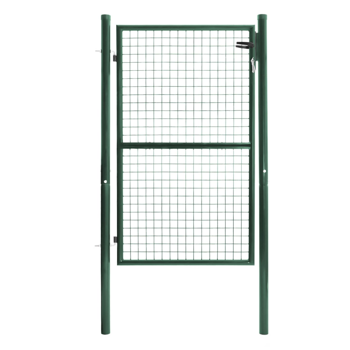 IDMarket - Portillon de Jardin 105 x 150 cm en Acier Vert avec Serrure et poignée