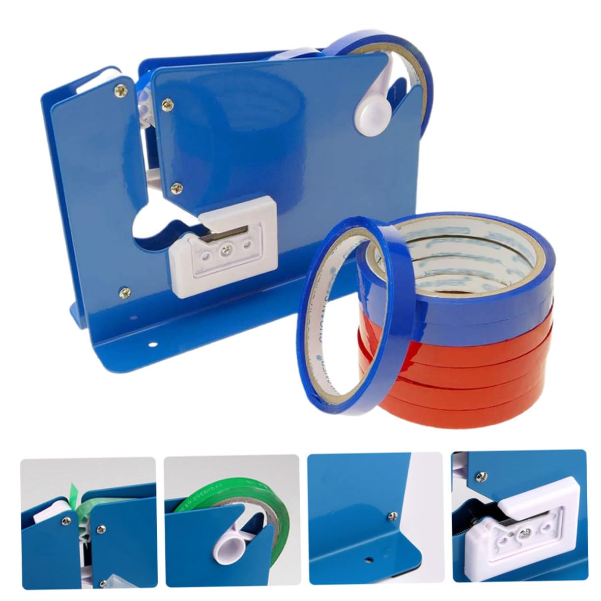 9 Piezas Cortadora de Cinta Adhesiva con Selladora de Bolsas Plásticas Portátil para Embalaje y Almacenamiento Incluye de y Roja Diseño Práctico y Montaje Versátil para Industrial