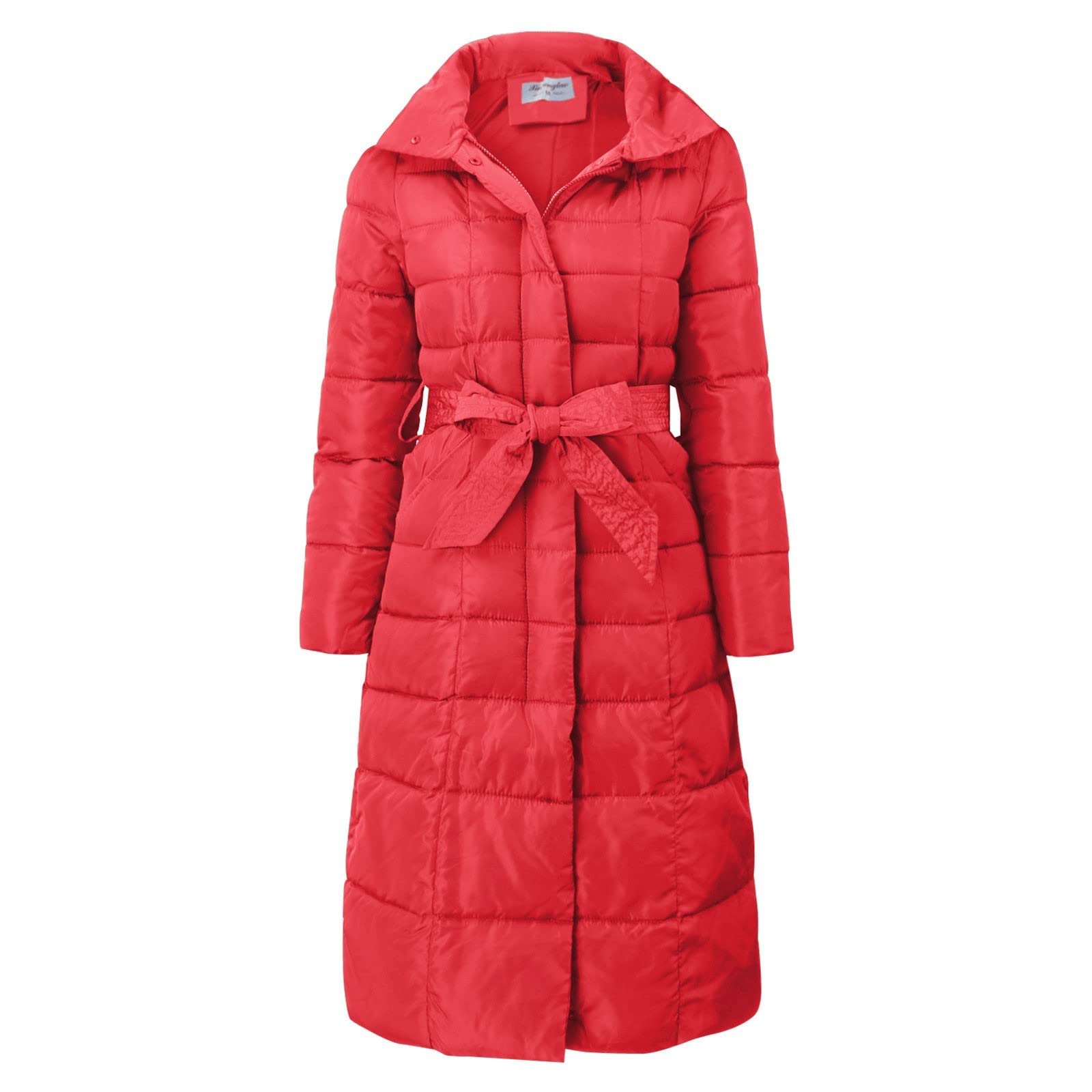 Generisch Giubbotto invernale da donna, impermeabile, caldo, invernale, lungo, trapuntato, antivento, baggy Comfort, piumino termico, parka invernale da donna, per attività all'aria aperta