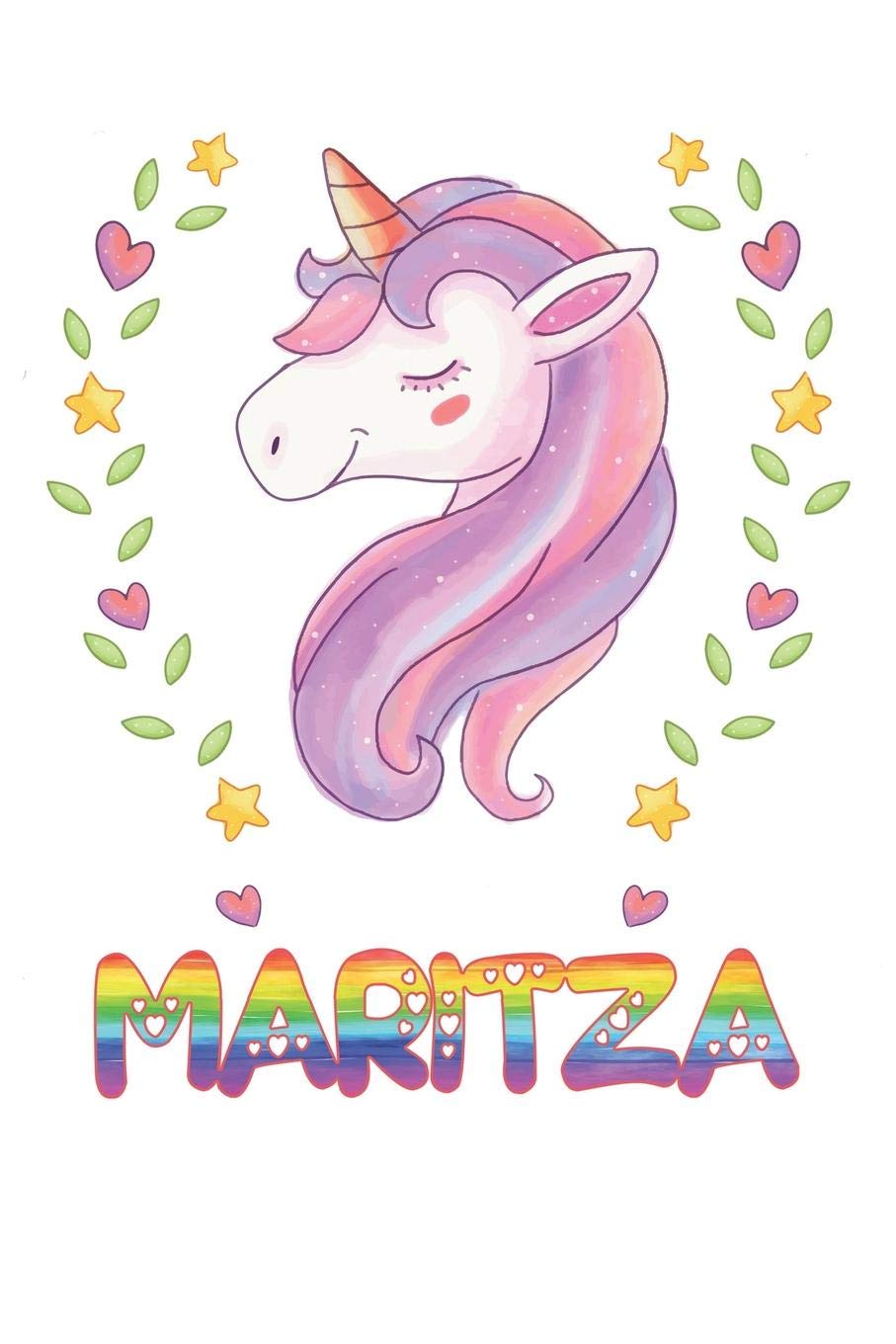 Maritza: Maritza Notebook Journal 6x9 Personalized Gift For Maritza Unicorn Rainbow Colors Lined Paper