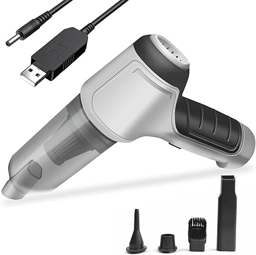 Aspiradora de automóvil Mini pistola de mano inalámbrica con cable de alimentación de 3.2 pies, aspiradora de pistola de alta potencia para