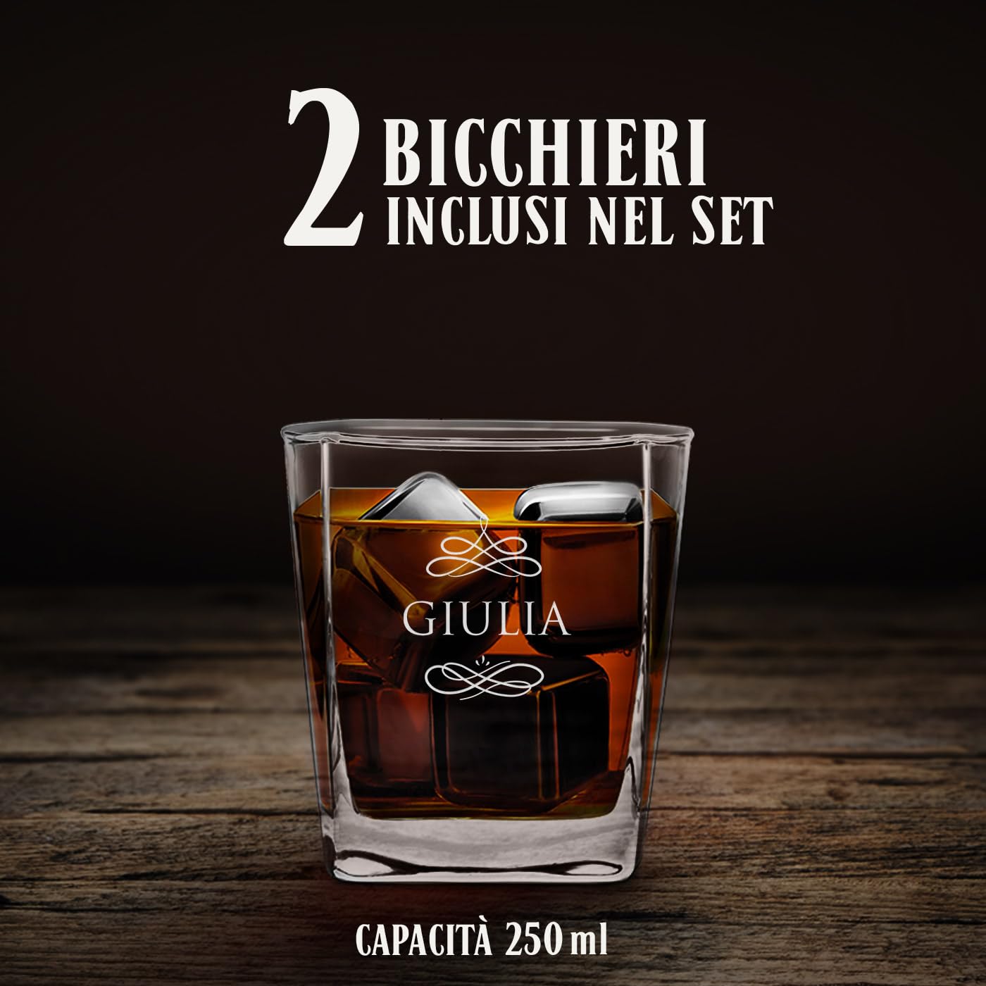 Maverton set Decanter da whisky con 2/4/ 6 bicchieri, incisione