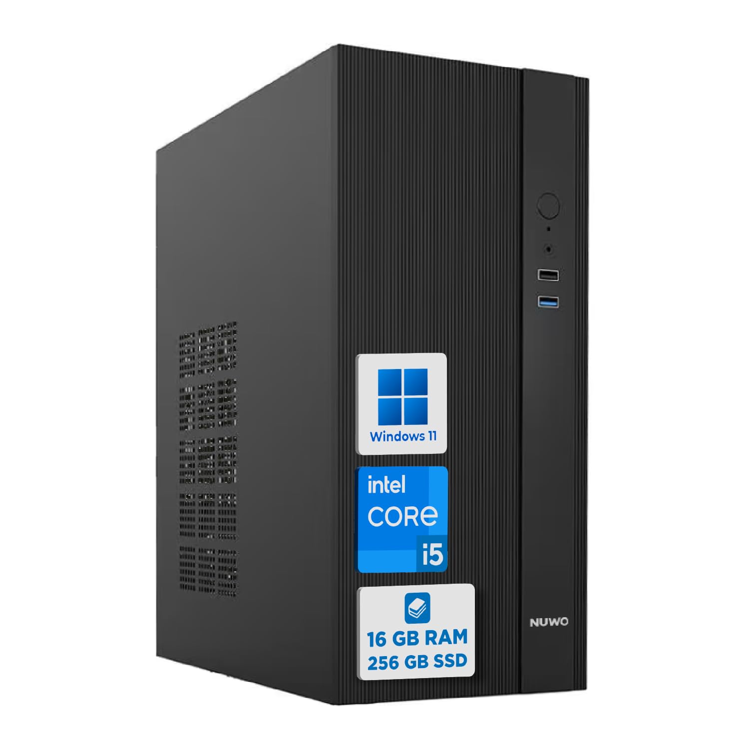 Keydo PC Fisso Desktop i5 fino a 3,8 GHz | Ram 16GB | SSD 256GB | WiFi Usb | Windows 11 Pro | Computer Desktop per Ufficio Casa e Studio - Pronto all’uso