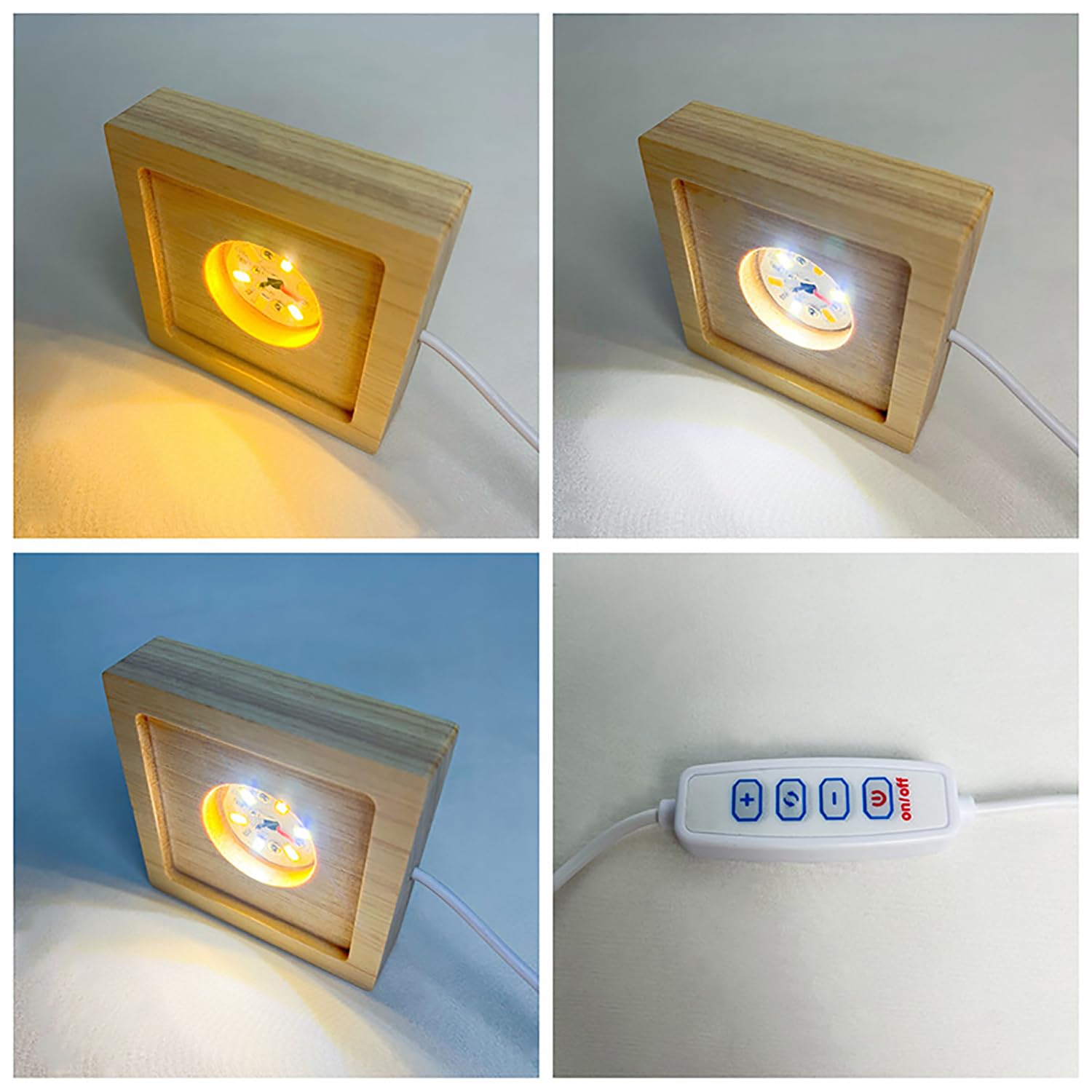 MeYuxg Wooden Light Base, Square Crystal Display Base, Ornament Display, Wooden Base - Image 3