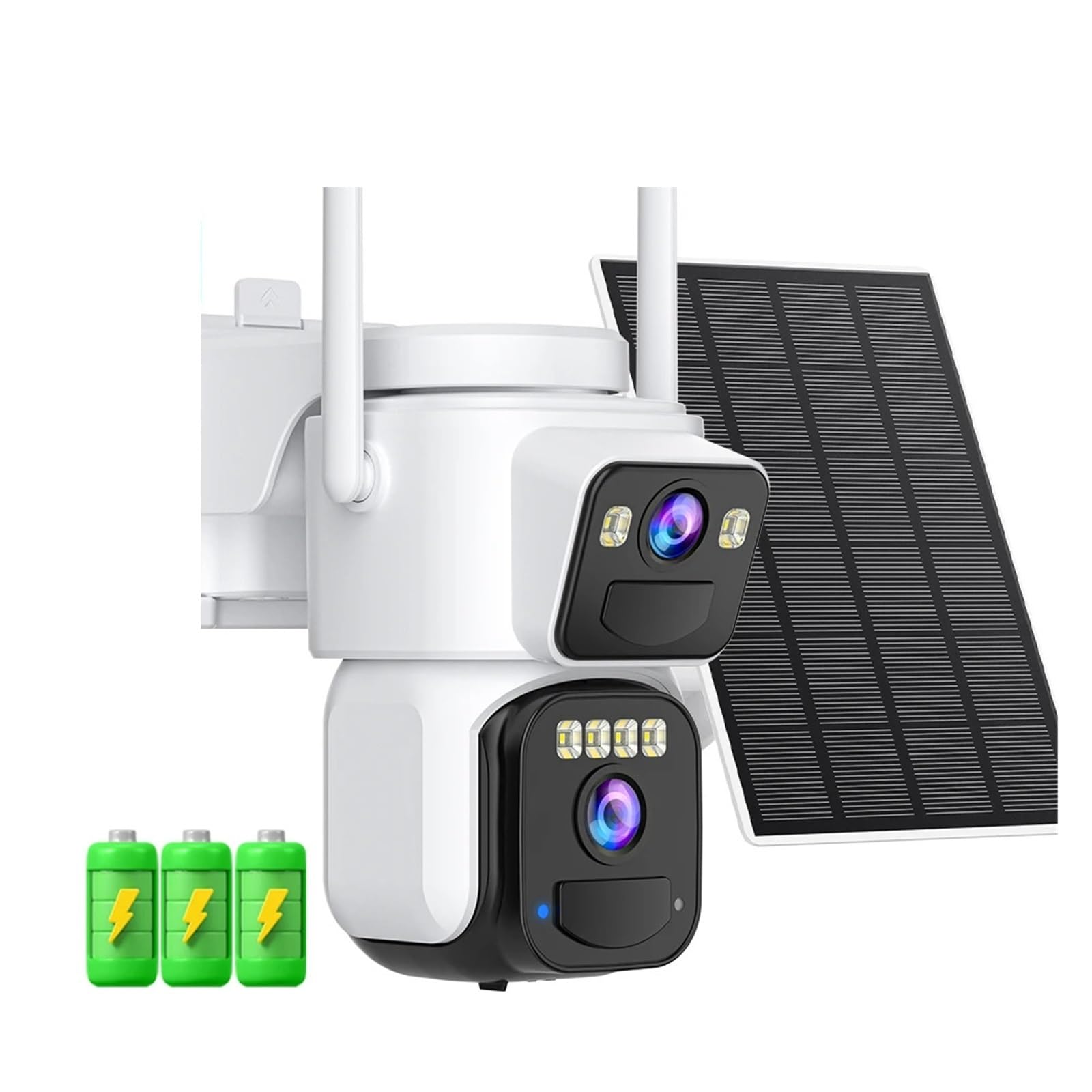 Oshpmbdlyfj Camera No Sd Card 8Mp Dual Lens Solar Wifi Security Cameras With Solar Panels Color Night Vision Pir Motion Detection Ourdoor Ip Camera(Camera No Sd Card)