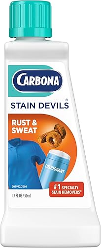 Carbona Stain Devils #9  Óxido y transpiración  Quitamanchas de lavandería de fuerza profesional  Limpiador multitela  Seguro para la piel y telas