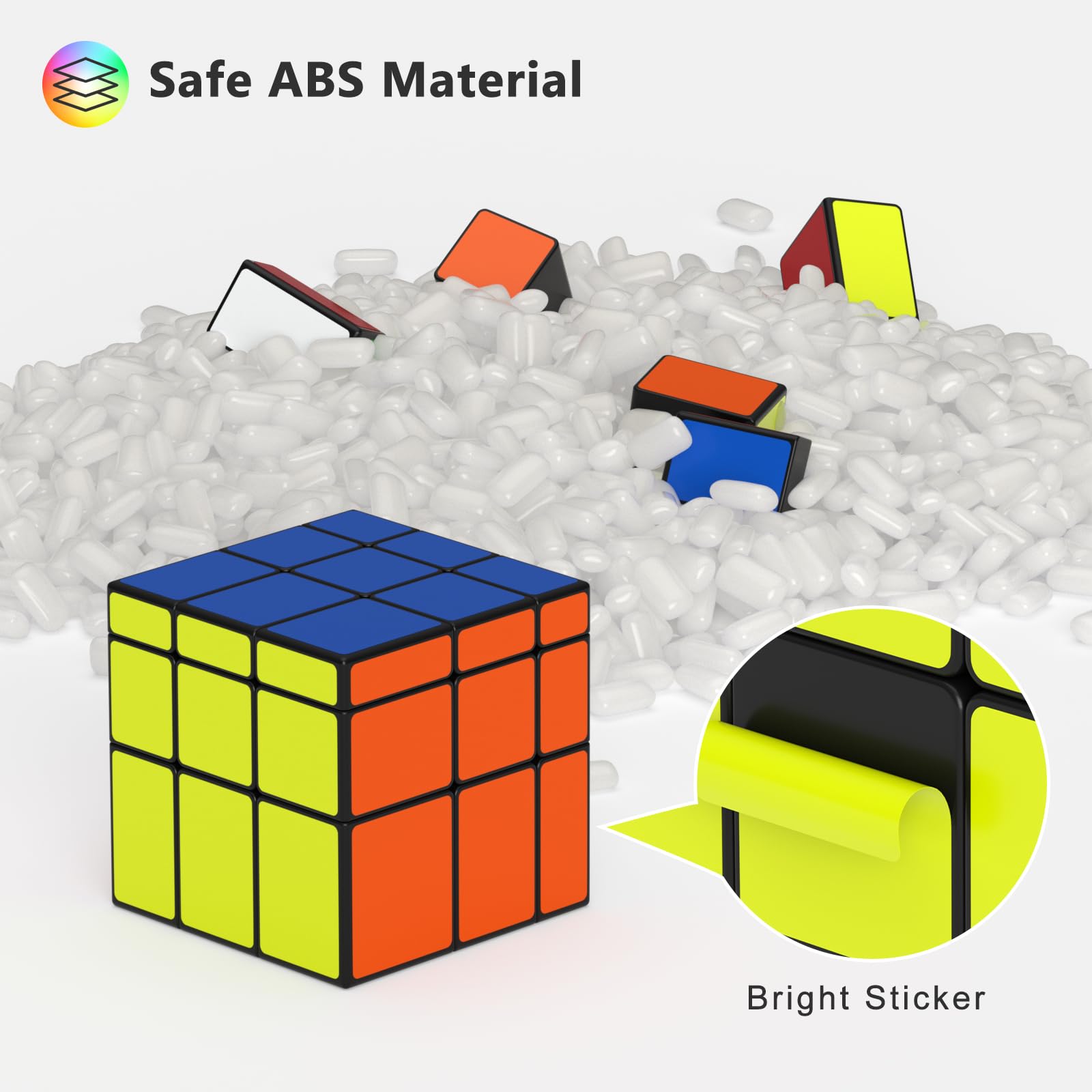 Vdealen Speed Cube Set, 2x2 4x4 Pyramid Dodecahedron Mirror Magic Cube Pack - Image 3