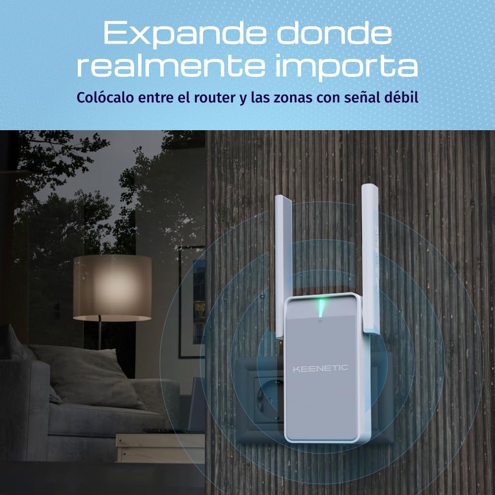Keenetic Buddy 5 Amplificador de Cobertura Wi-Fi 5 con Malla AC1200 con Puerto Ethernet