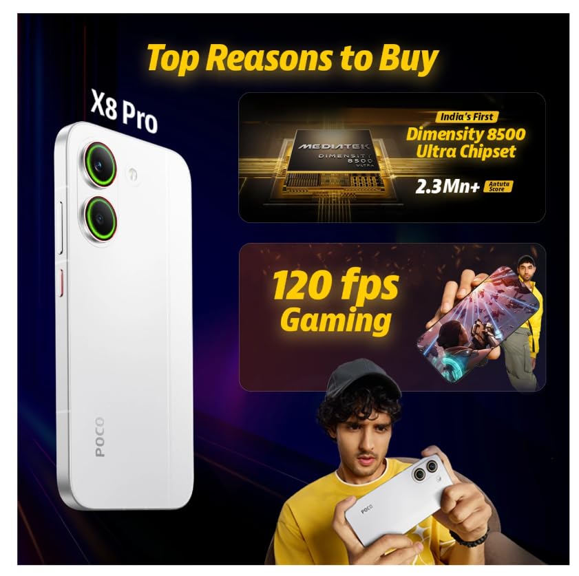 POCO X8 Pro, White (12GB, 256GB) : Amazon.in: Electronics