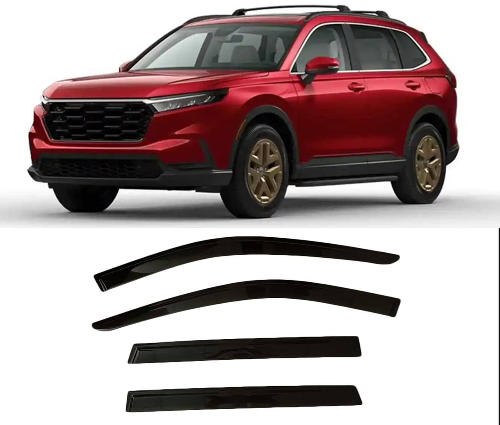 Alette per finestrini con nastro adesivo, 4 pezzi, per Honda CRV CR-V 2023-2025, protezione da sole e fumo pioggia