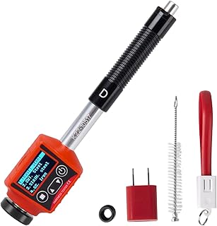 Leeb Hardness Tester Integrated with D Type Impact Device for Metal Steel OLED Color, 6-in-1 HL, HV, HB, HRC, HRB, HRA, HS with Rechargeable Lithium Battery, 170 to 960 HLD