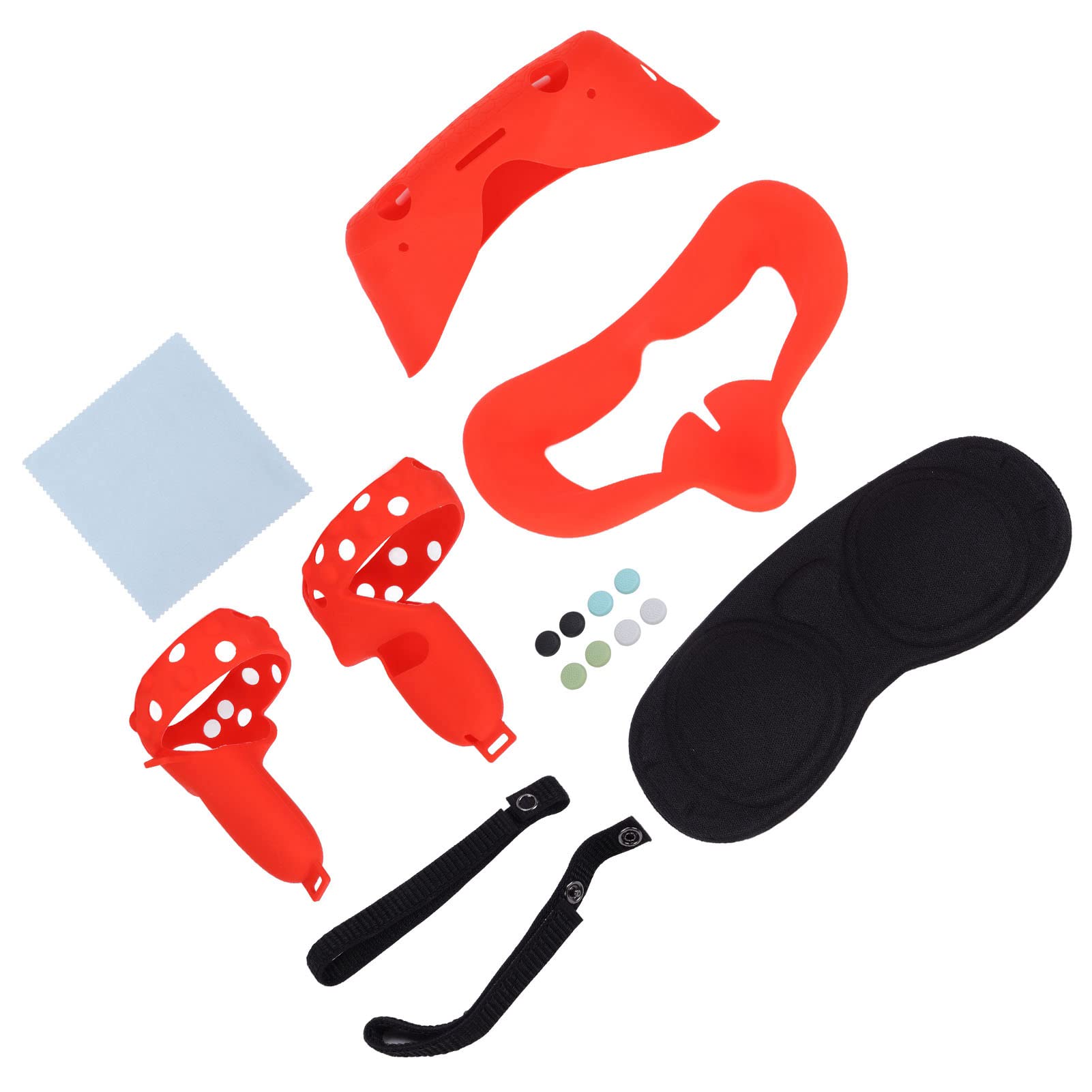 VR Glasses Silicone Accessory Kit Odporne na pot, brud, kurz i zmywalne akcesoria do maski okularów VR .(czerwony)