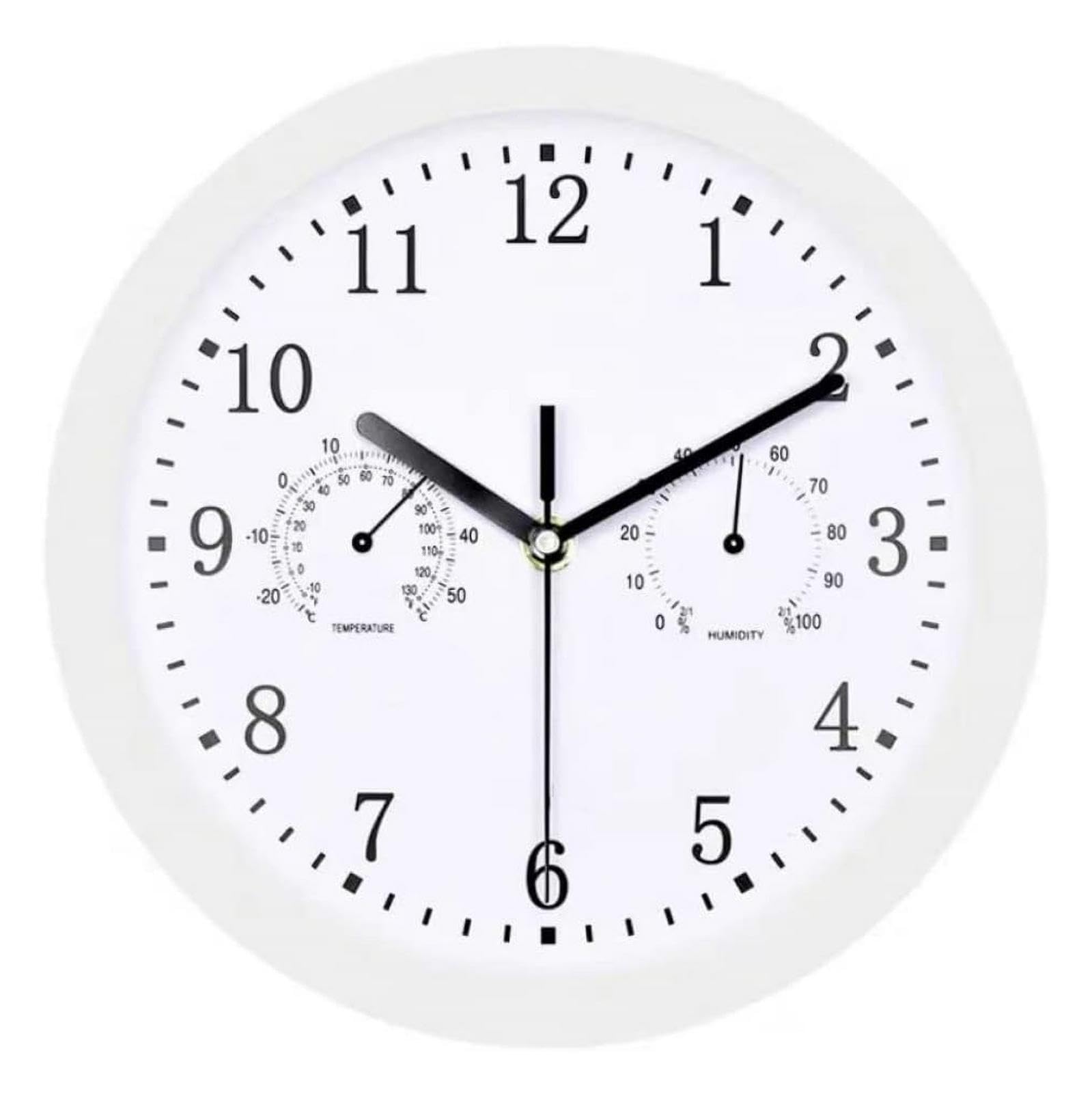 Generisch Große Outdoor Gartenuhr, 10 Zoll Wetterfest Uhr mit Thermometer und Hygrometer, Badezimmer Uhren Funk Wasserdicht, Wohnzimmer, Küche, Wanduhr Für Terrasse, Balkon, Garten