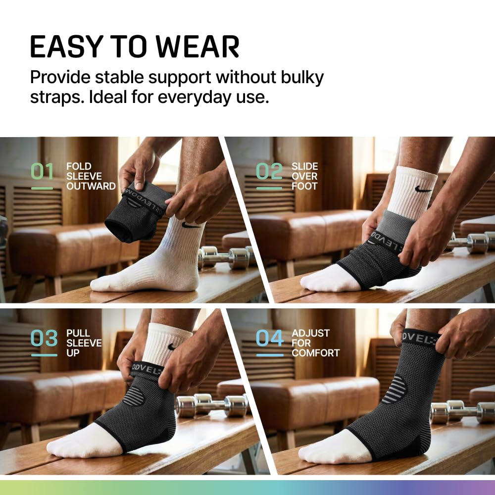 Modvel Fuß- und Knöchelbandage, Fußstütze, Kompressionsbandage für verstauchte Knöchel, Plantarfasziitis, Tendinitis, Arthritis, für Damen/Herren