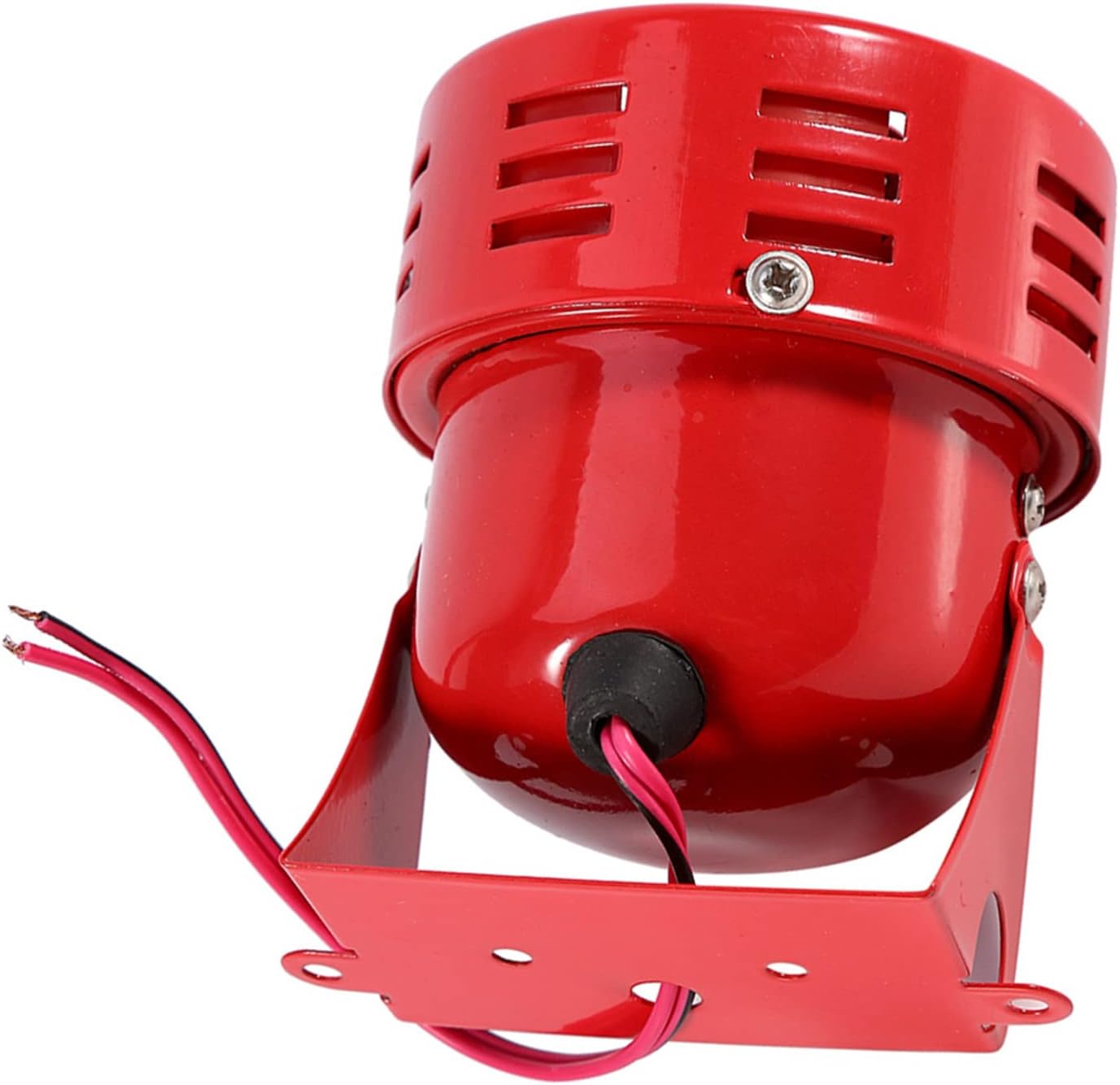 Akozon 12V Electric Red Air Siren Horn Alarm with red and black wires