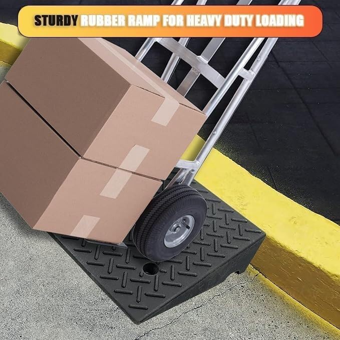 Kanduo Rampa podjazdowa Podjazd krawężnikowy gumowy, podjazd dla wózków inwalidzkich, podjazd progowy, podjazd antypoślizgowy, stopień(100 * 25 * 4cm/39 * 10 * 1.6in)