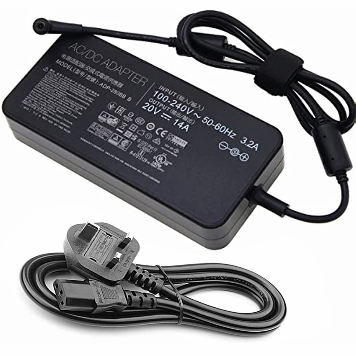 280W 20V14A laptop charger for ASUS PG35V G703GI GX701 ROG G703GX ADP-280BB B AC Adapter 20V 14A 280W MSI GE75 GE63 Raider RGB 8SF-233RU laptop power cord