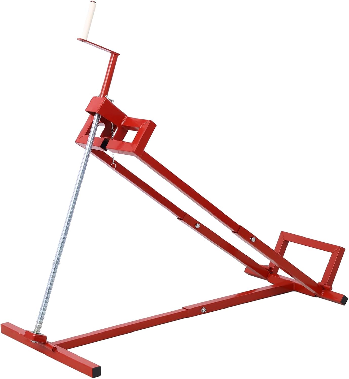 Easy Lawn Mower Lift for Riding Tractors, 800 Lbs Capacity Lawn Tractor Lifter, Ride-on Mower, Cleaning Aid, Universal, Lawn Tractor Lift, Lawns Tractors + 45° Tilt Adjustable (Red)