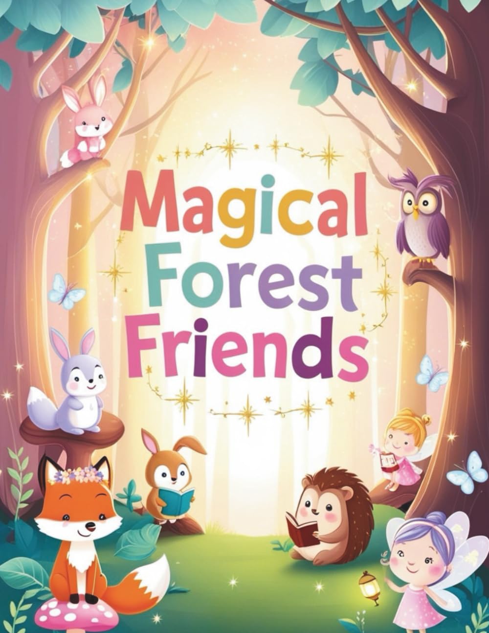 Magical Forest Friends: 48 Enchanting Coloring Pages of Animals, Fairies, and Nature Magic for Kids!