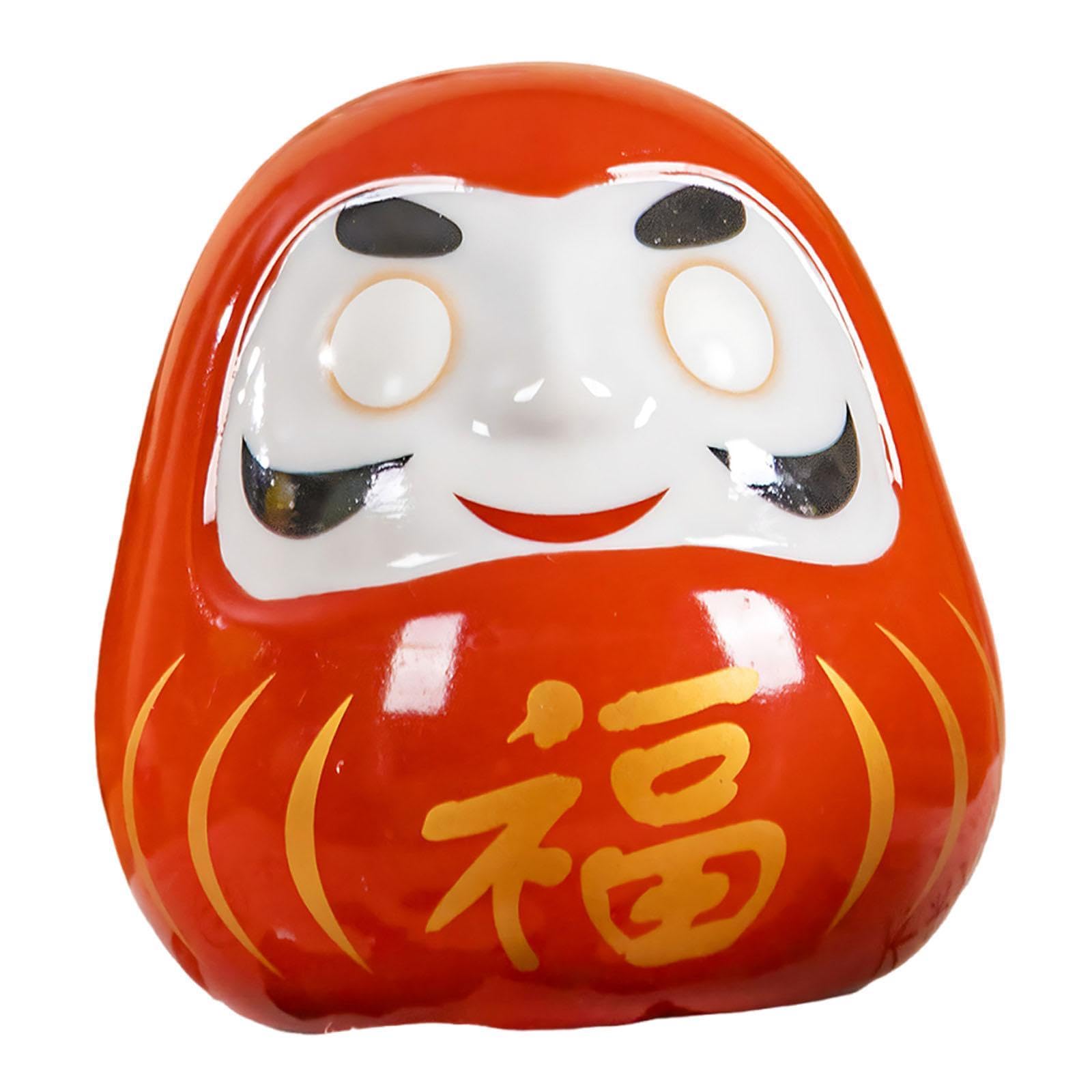Classic Red Daruma Doll Statue