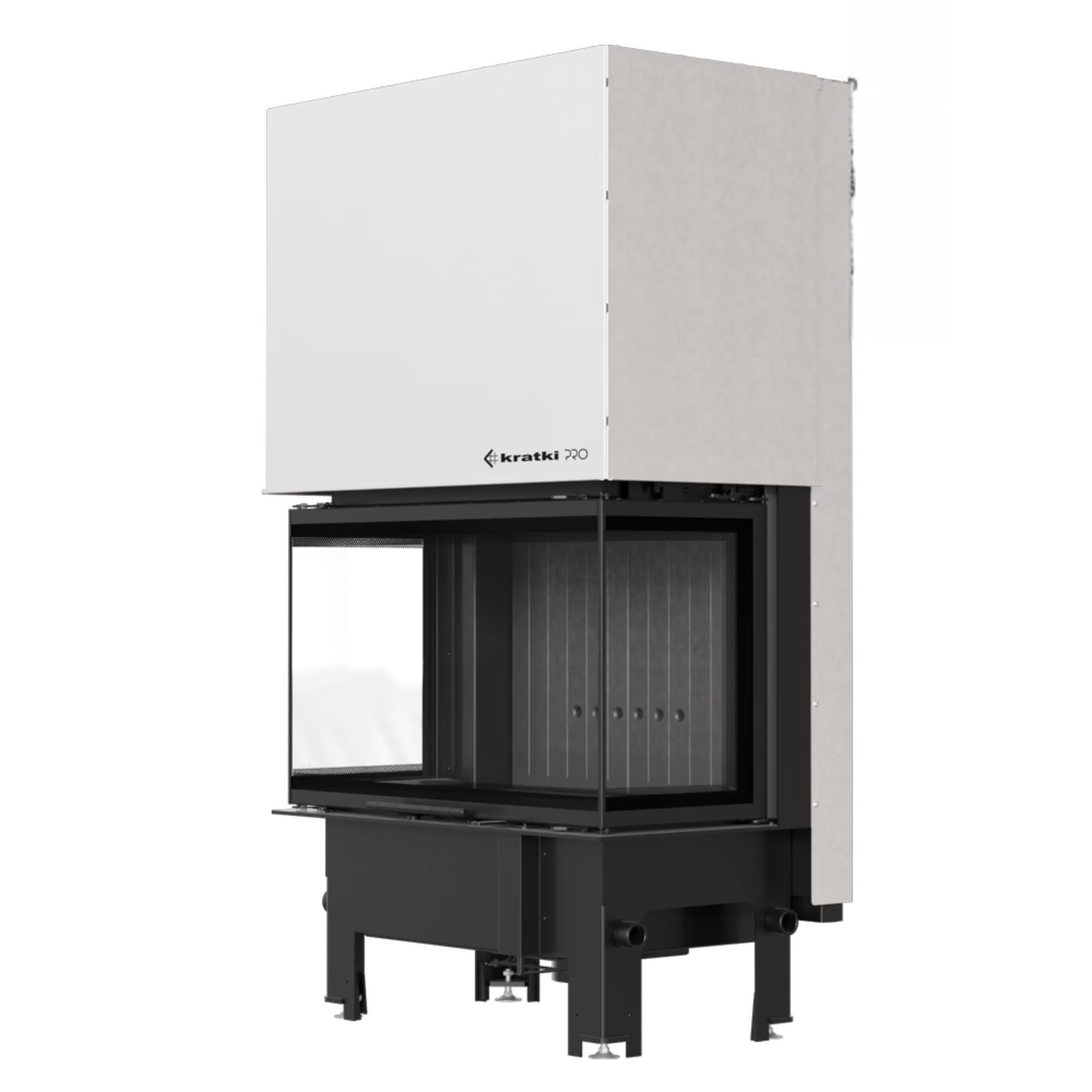KRATKI Inserto per camino in acciaio a legna REGNOR 8 kW Ø200 saliscendi A | Acciaio nero, efficienza 80,2%, classe A. Ecodesign, BImSchV 2; per recupero calore.; combustione efficiente; basse emissioni