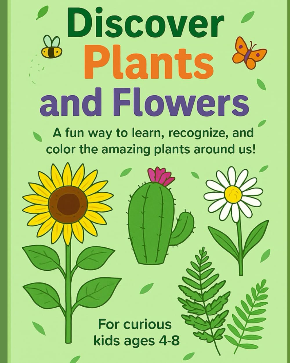 Discover Plants and Flowers: A fun way to learn, recognize, and color the amazing plants around us!