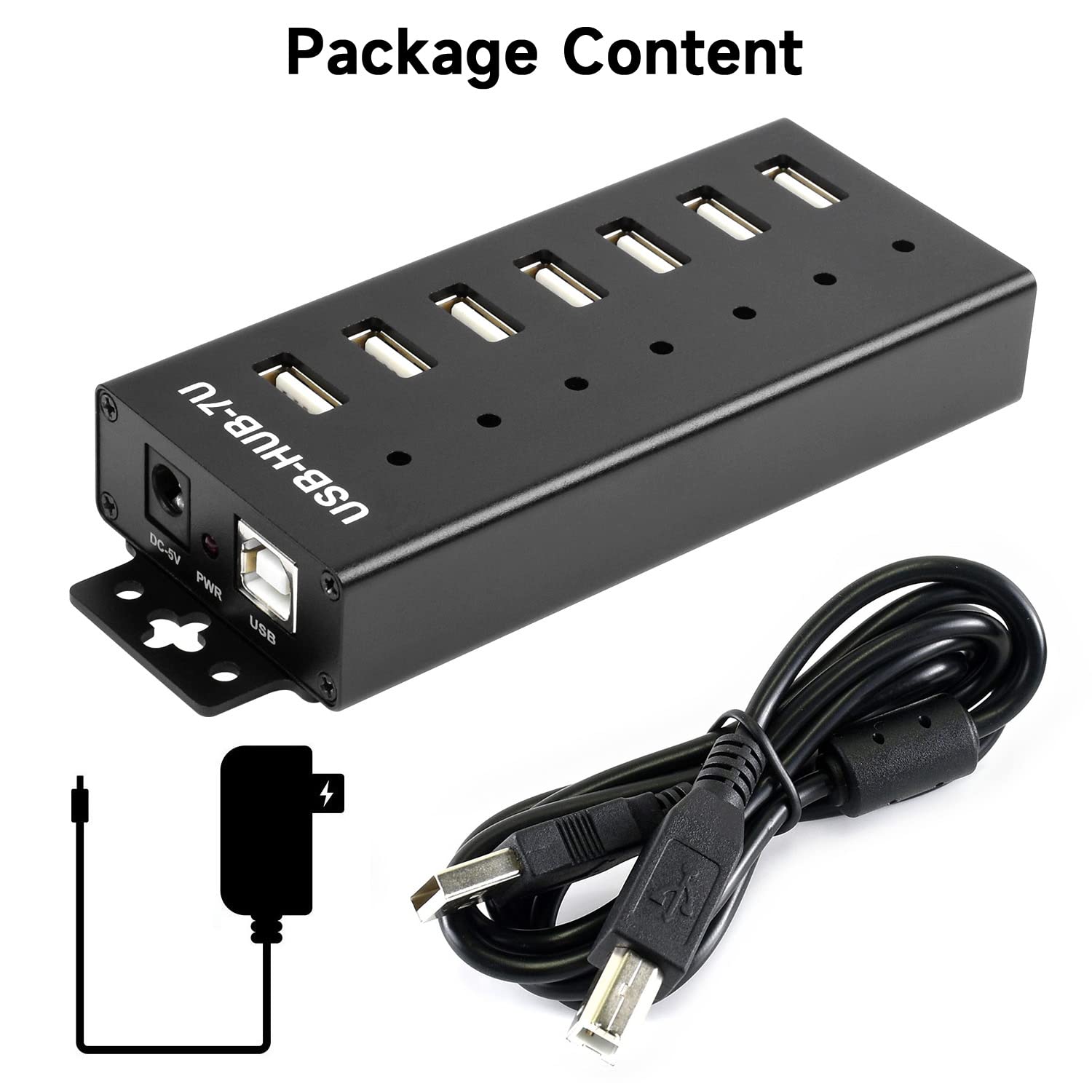 Waveshare HUB USB di grado industriale che estende 7 porte USB 2.0 stabili e affidabili Prestazioni robuste e durevoli con una varietà di funzioni di protezione