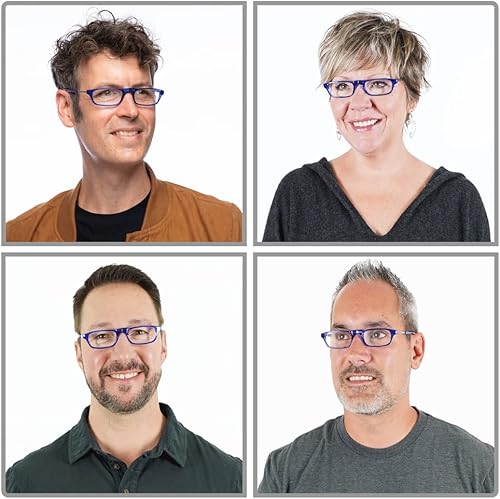 Miniatura 4 de Clic Lentes de lectura magnéticos con bloqueo de luz azul, lectores de computadora con patillas ajustables, originales (S-M)