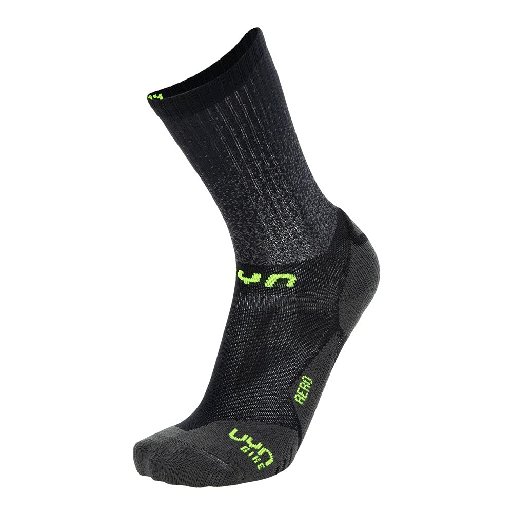 UYN S100227 CYCLING AERO Socks Men's Black/Lime 44