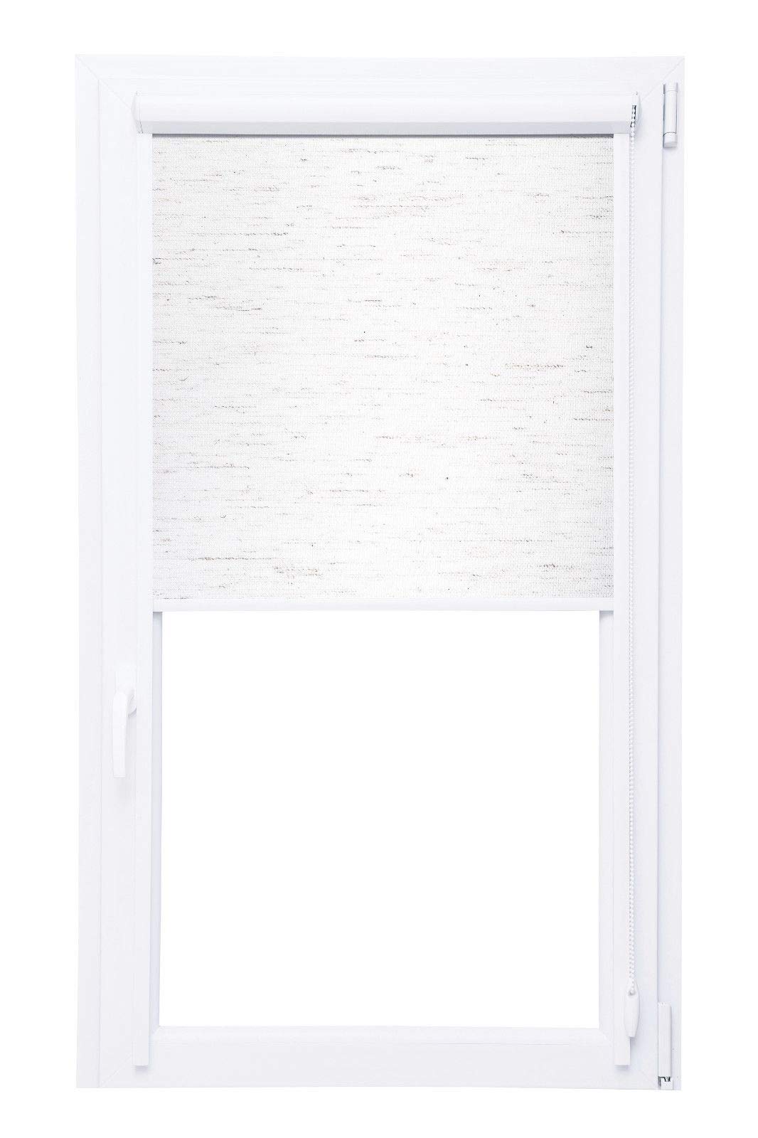 Kshandel24 Store enrouleur occultant à cassette et barres latérales 100 % occultant - Large choix - 12 couleurs - 14 dimensions, Verre, naturel, 40x150 cm