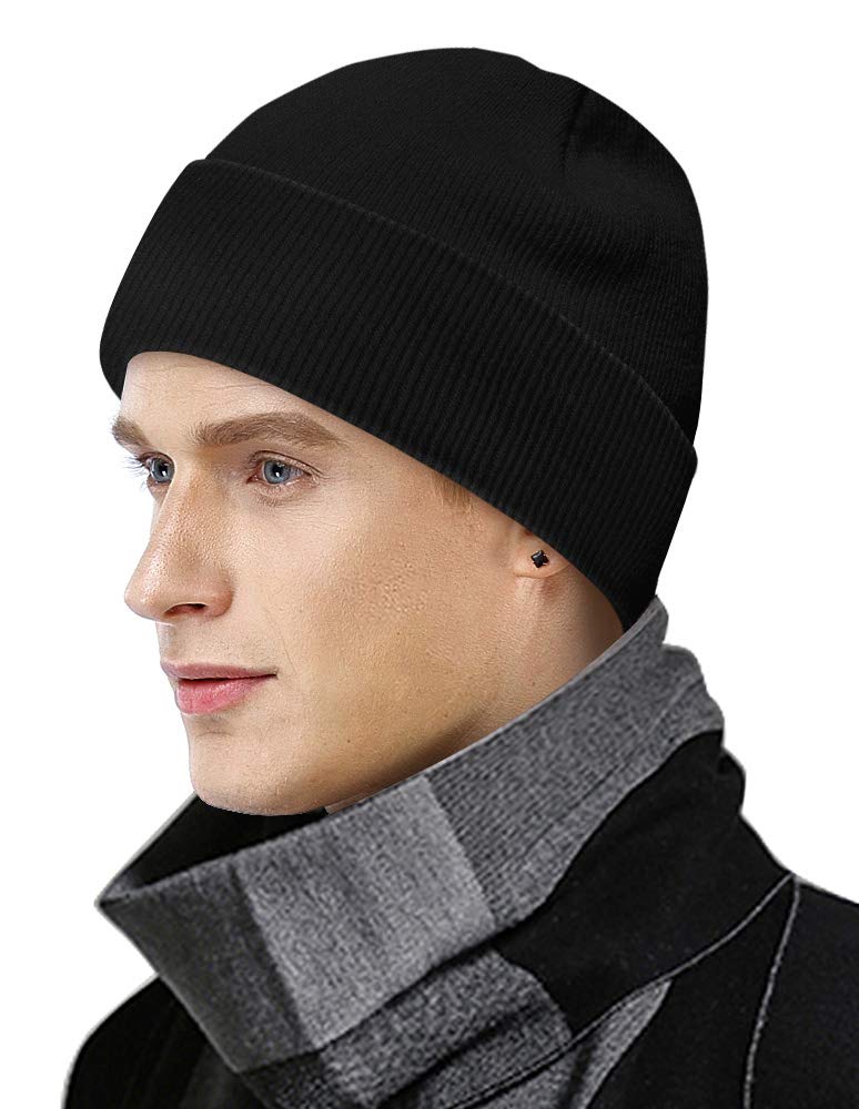 MOBIUSPHY Cappello Uomo Donna Cappelli Unisex Berretti Invernale Beanie Cuffia Uomo Hat Maglia Caldo Cappello Nero Moderno Adulto Inverno per Sci/Bici/Moto