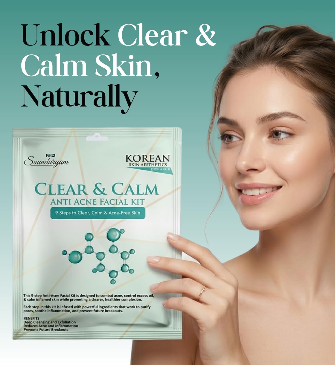 Korean 2% Sallicylic Acid Anti-Acne & Pimple Mini Facial Kit | For Oily & Acne Prone Skin | Improves Skin Health & Tone with 9 Easy Steps 62g 1