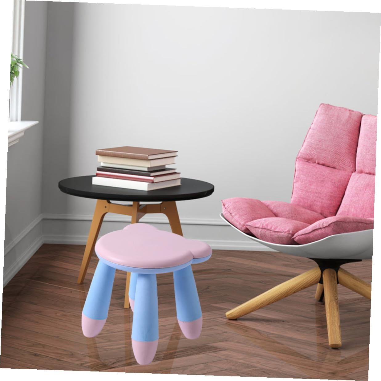 Levemolo S Cartoon Bear Stool Plastic Anti-Slip Small Sitting Stool for Cute Pink for Home and Kindergarten Use