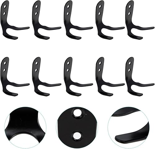 Miniatura 4 de U-Hook Wall Mounted Hooks Black Curtain Hooks Cutlery Organizer 10 Sets Utensils Storage Hanger Black Curtain Tie Backs Decorative Wall U-Shaped