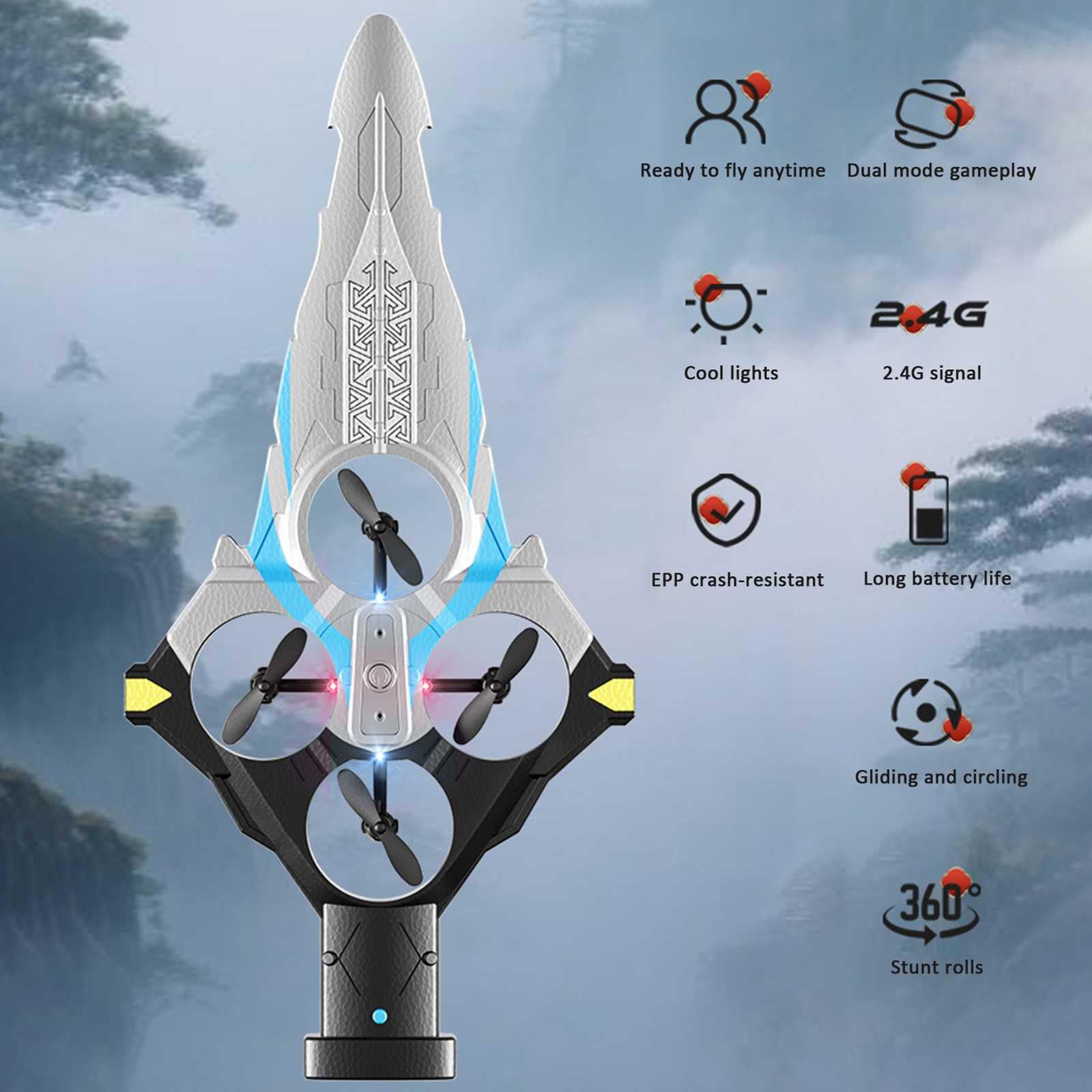 Aliante RC Flying Sword, 23 pollici Nuovo aliante acrobatico Flying Sword telecomandato con controllo a 3 velocità, facile da pilotare, ideale per adolescenti e adulti