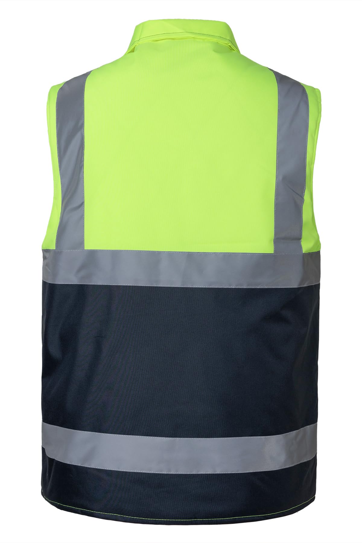 Gilet Haute Visibilité pour Homme Imperméable Gilet Rembourré de Sécurité avec Bandes Réfléchissantes Veste d'hiver Sans Manches