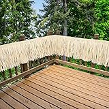 Luau Party Decoration Hawaiian Grass Skirt for Table Tiki Decor Raffia Fringe Banner Raffia Table...