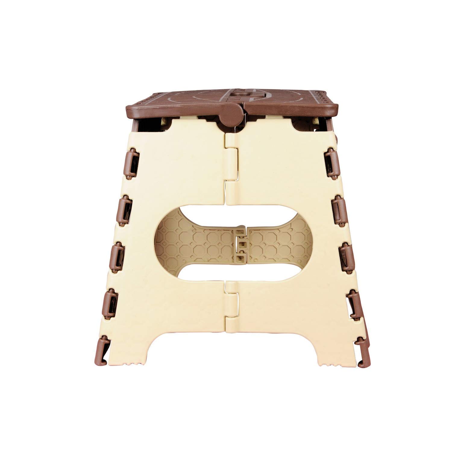 LAFILLETTE Plastic Folding Step Stool - 12 inch Foldable Stool for Kids & Adults, Kitchen Garden Bathroom Stepping Stool(Brown) 1