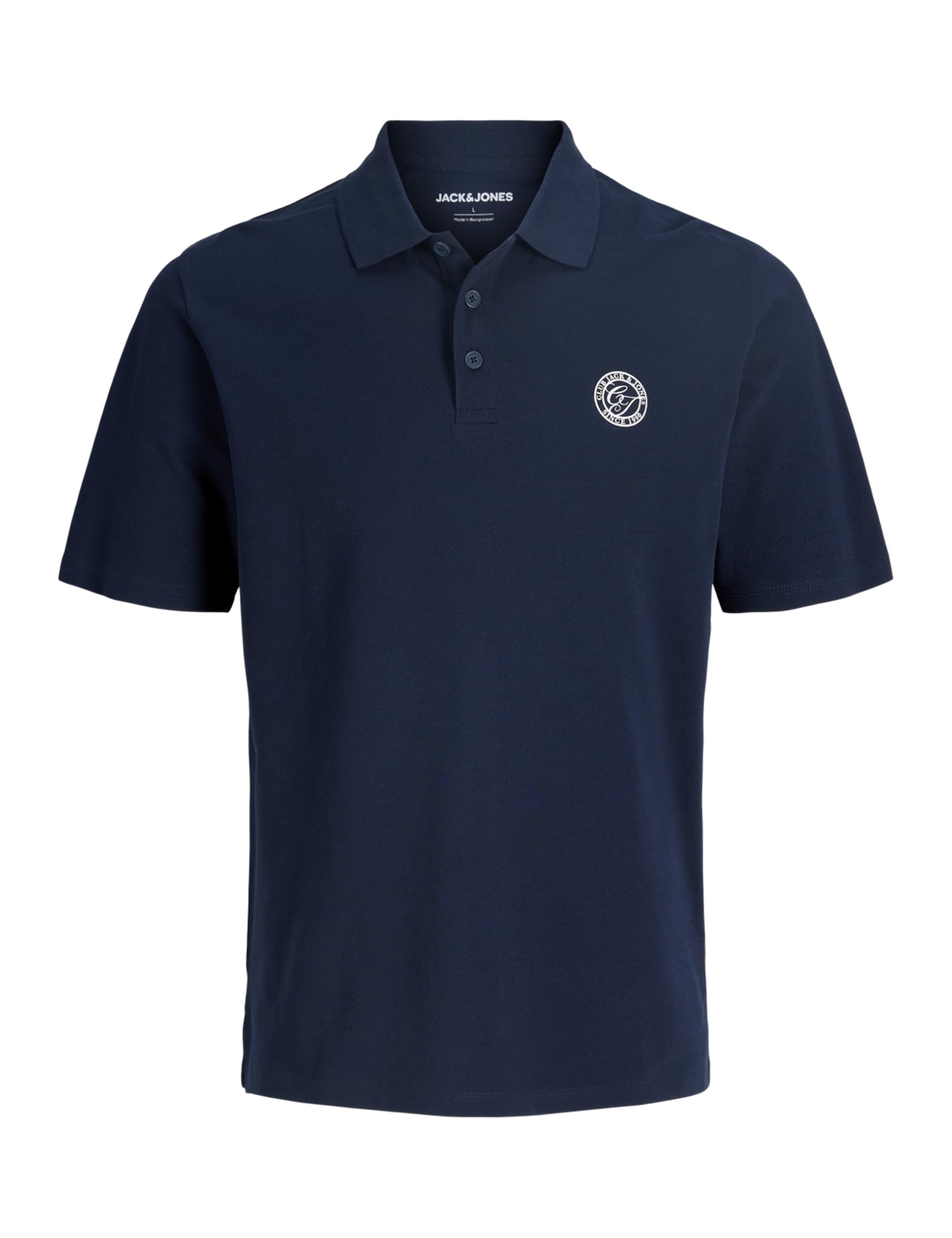 JACK & JONES Men's JJALLIANCE Polo Shirt, Short Sleeve Regular Fit Piqué Polo, 100% Cotton Casual Smart-Casual Top, Style 12288108, Navy Blazer Colour, UK Size -S