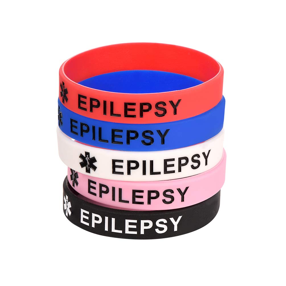 Medical Alert ID Bracelet Waterproof, Custom Engrave Text Available, 7.8" Comfortable Soft Silicone Wristbands Wholesale 1/5/10/30/50/100 pcs