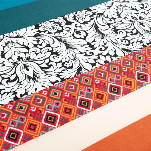 Image of Lush Decor Boho Stripe Soft Sheet 6 Piece Set, Queen, Turquoise & Tangerine