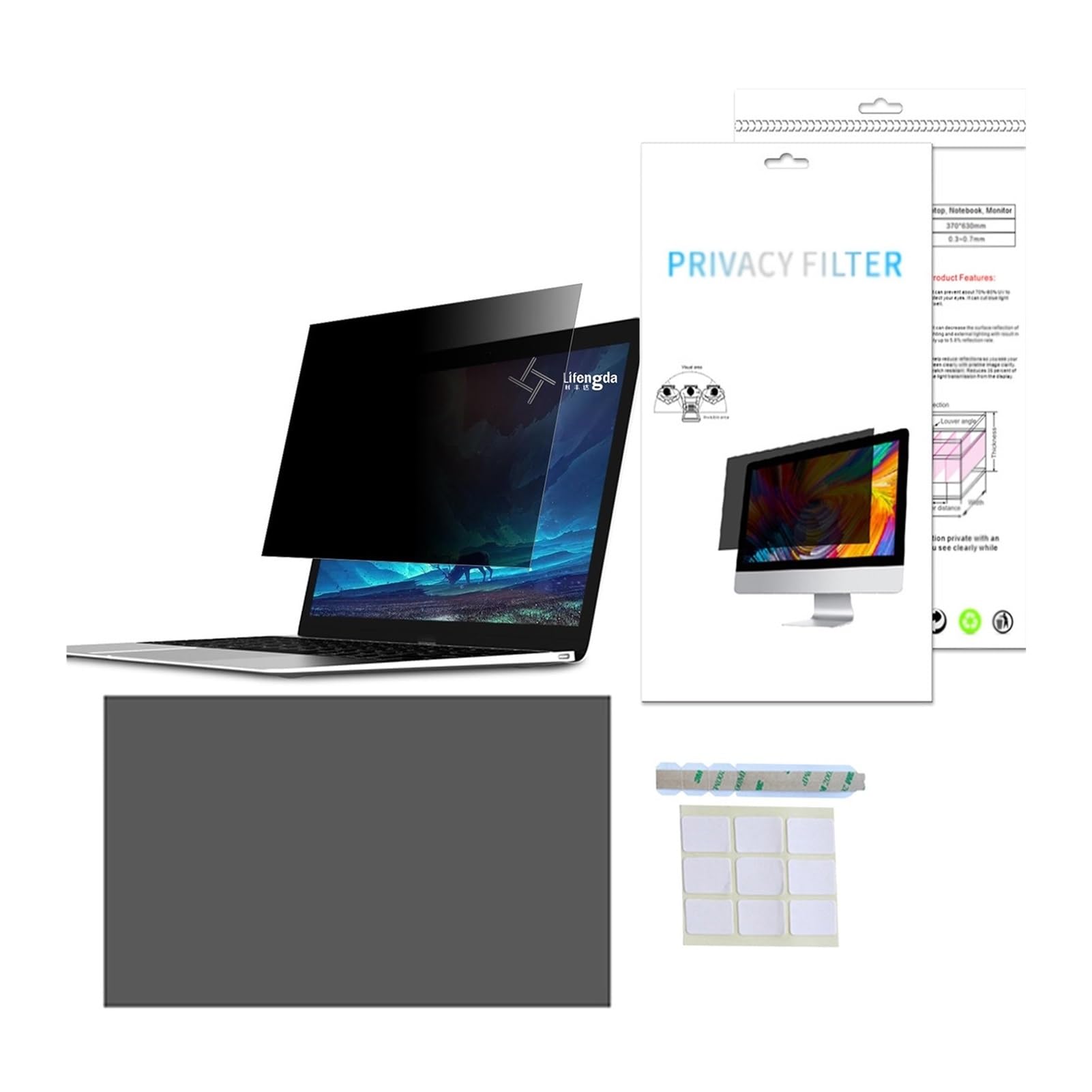 Pantalla privacidad para Ordenador 11,6 a 27 Pulgadas, Filtro privacidad antirreflejos, Filtro Protector privacidad WGHGCF(23.8inch/52.7x29.7CM)