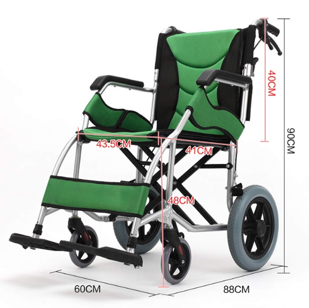 Silla de Ruedas Manual,Sillas de Ruedas Multi-Funcionalción Aleación Denio Silla de Ruedas Manual Ligera Y Plegable