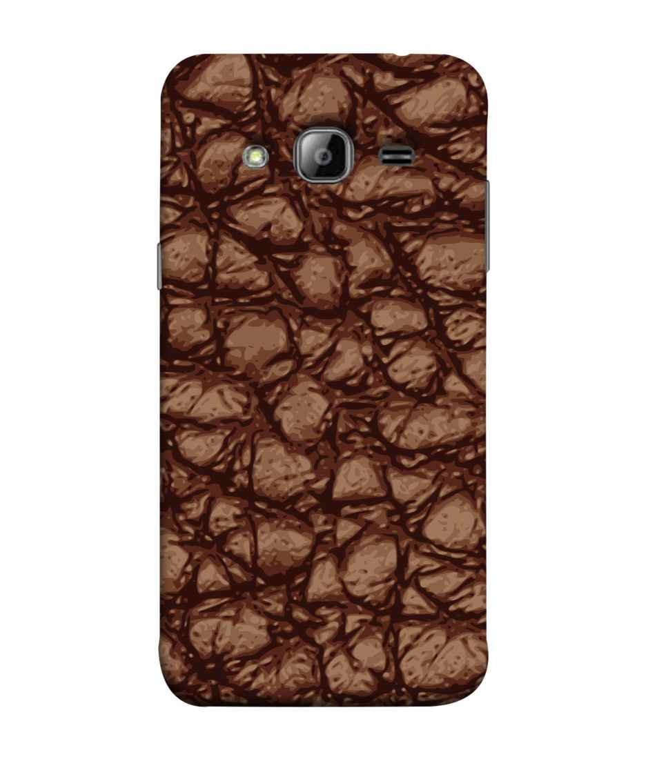 Samken Brown Leather Texture Designer Printed Mobile Phone Back Cover