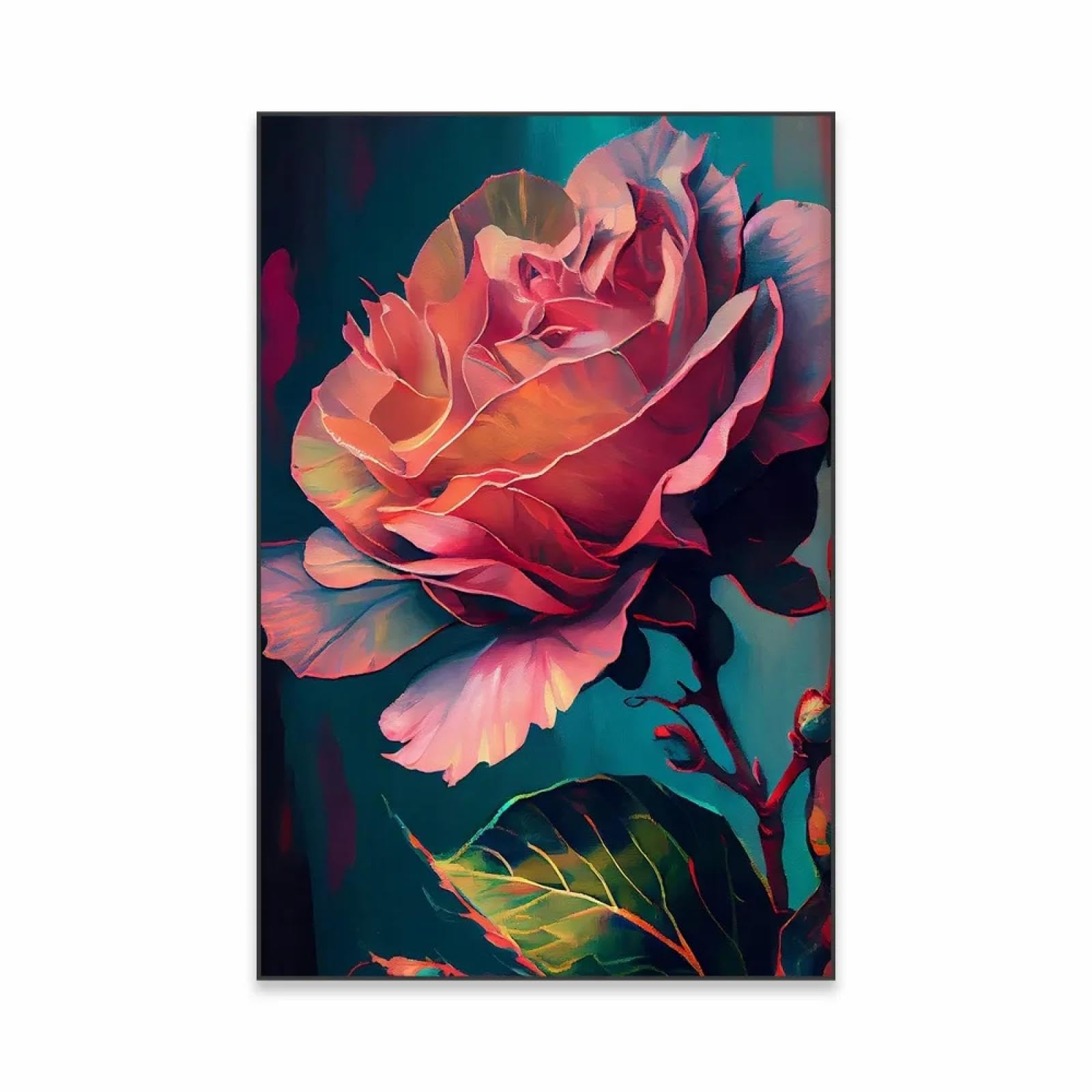 抽象画 花の絵画 A4サイズ フレーム付き B5サイズ 額縁付 原画1点物 抽象画 水彩画 絵 花 アート 絵画