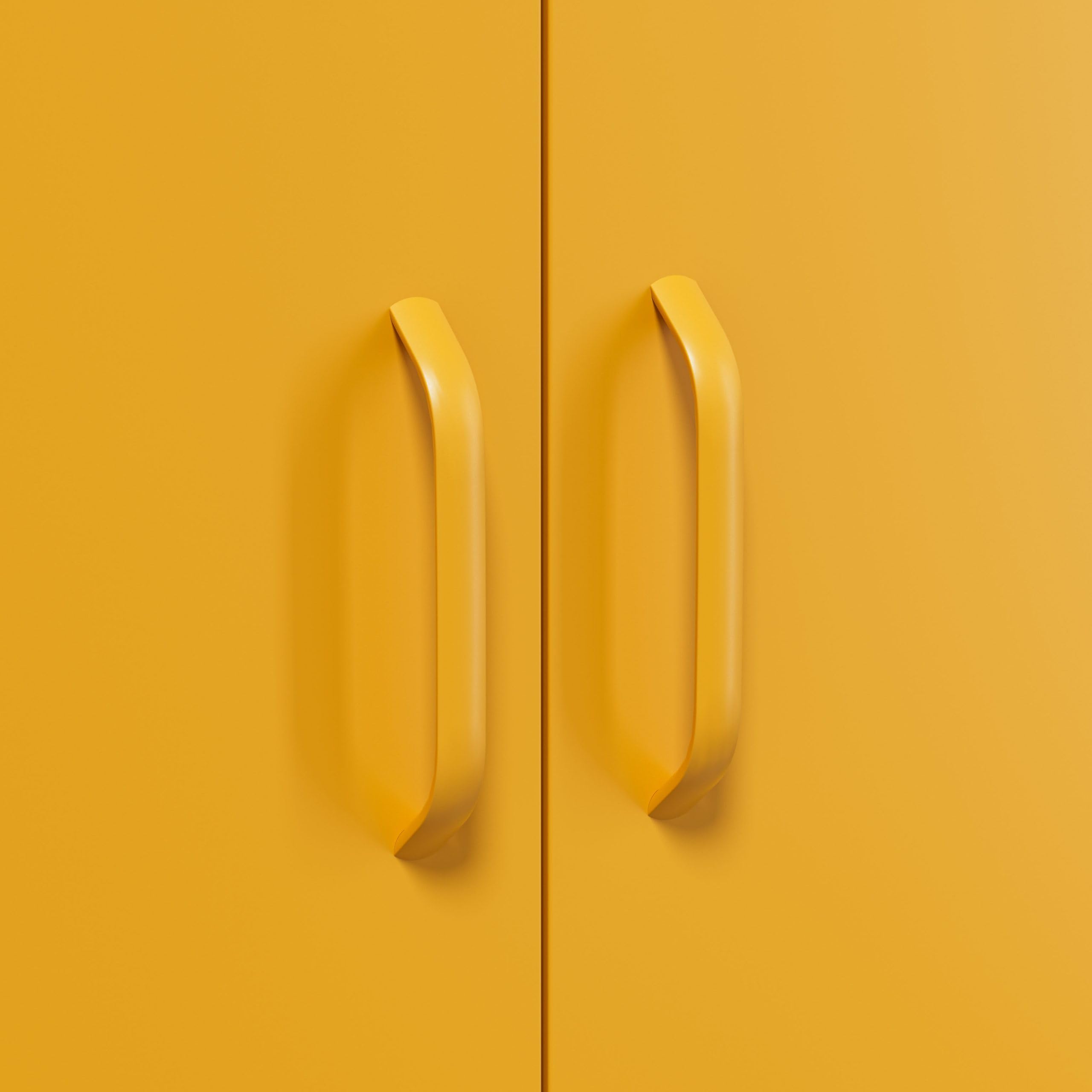 Aparador Metálico – Mueble de Almacenaje Industrial para Salón – 80x40x100 cm – Cómoda de Acero con Recubrimiento en Polvo (Amarillo)