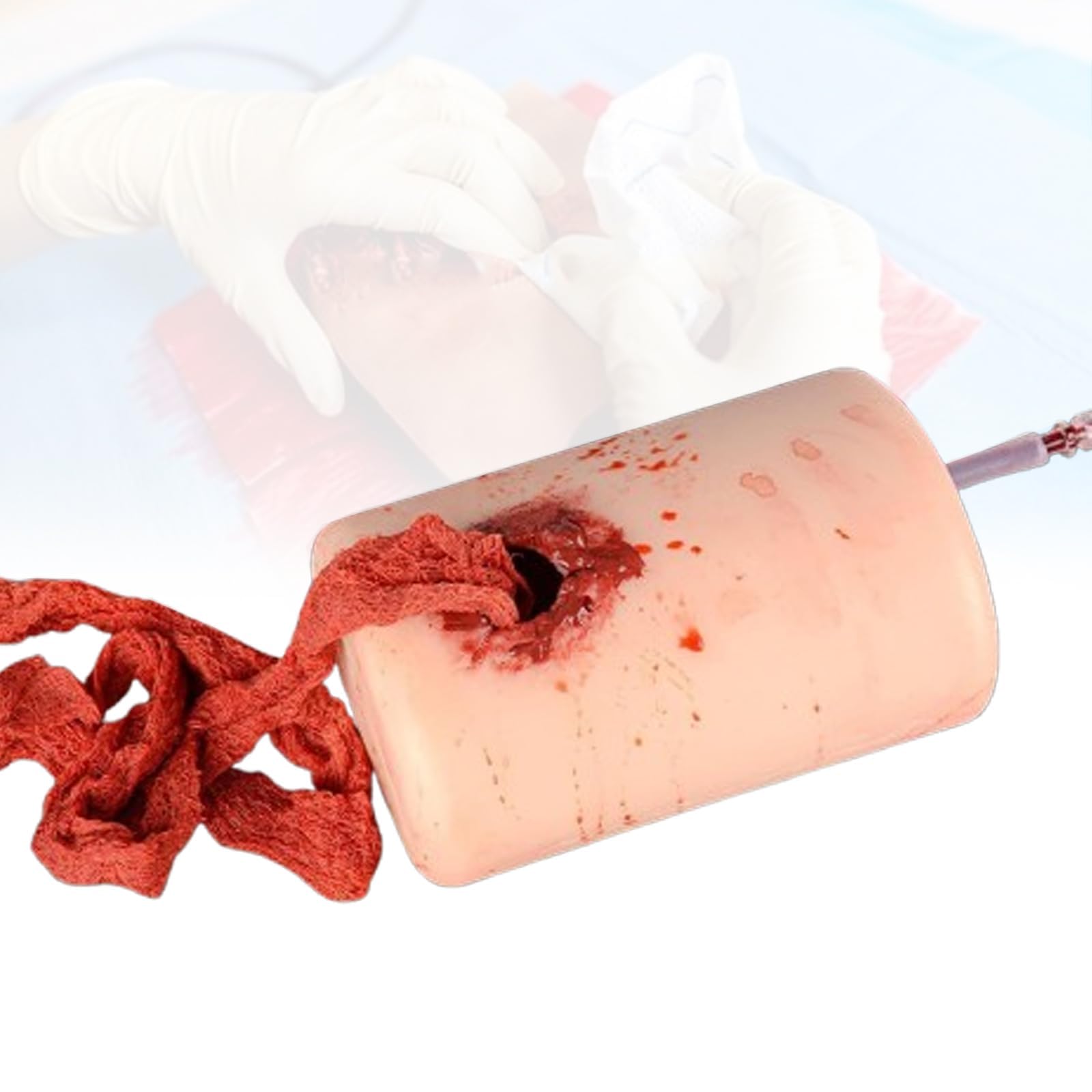 COYEUX Wundstillungsmodell, Blutstillungs-Tourniquet-Trainer-Modelle, Silikonmaterial, hochrealistische Schusswunde am Oberschenkel, Erste-Hilfe-Übung zur Wundstillung